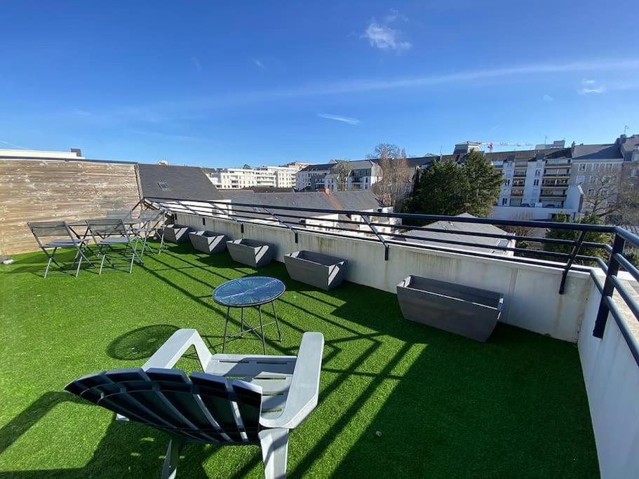 Grand Studio, Belle Terrasse Avec Vue Nantes Exteriör bild