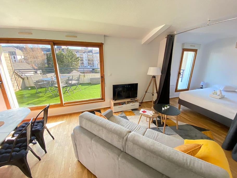 Grand Studio, Belle Terrasse Avec Vue Nantes Exteriör bild