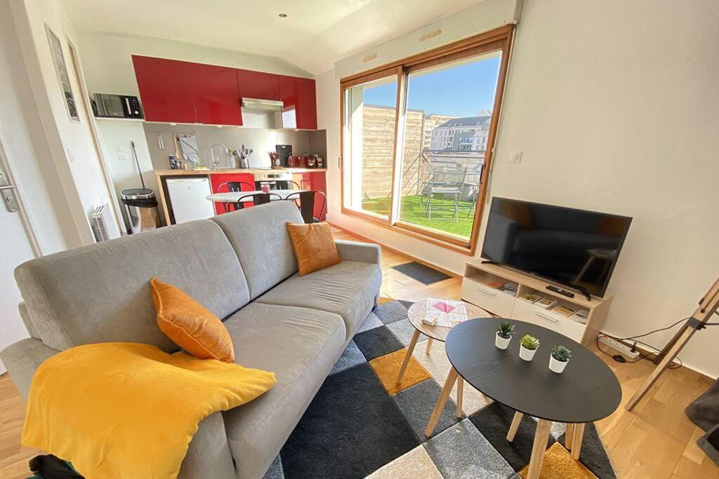 Grand Studio, Belle Terrasse Avec Vue Nantes Exteriör bild